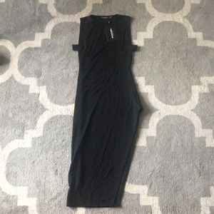 Side strap detail extreme split midi dress